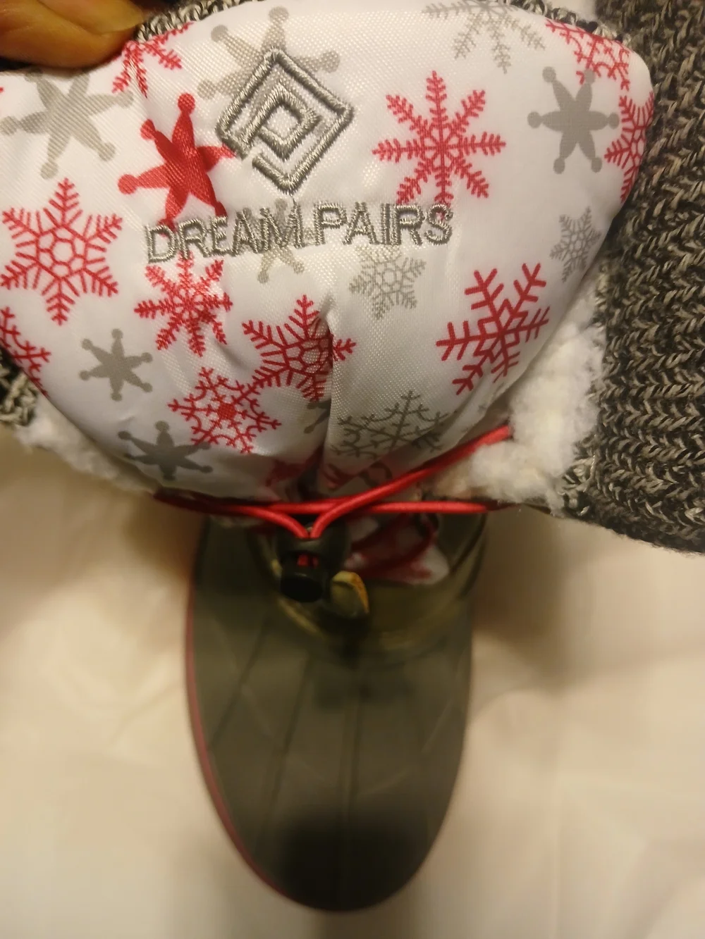 Dream Pairs Kids Waterproof Snow Boots in Gray and Pink